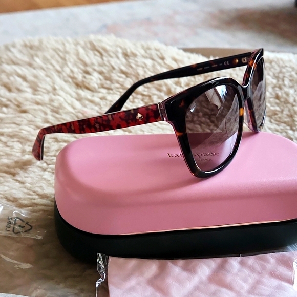NWT Kate Spade Kiya Havana & Floral Squared Cat Eye Sunglasses 🕶 🩷 - Picture 12 of 16